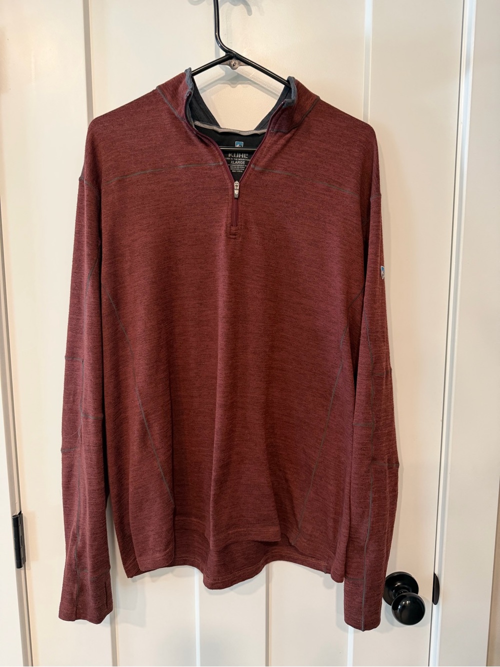 Kuhl Men's Half-Zip Sweater in Burgundy Red Size XL